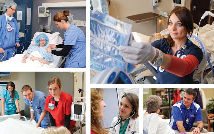 Image collage throughout the hospital.